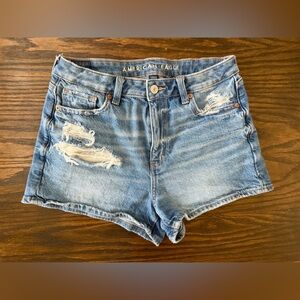 American Eagle Outfitters Light Blue Distressed Jean Shorts